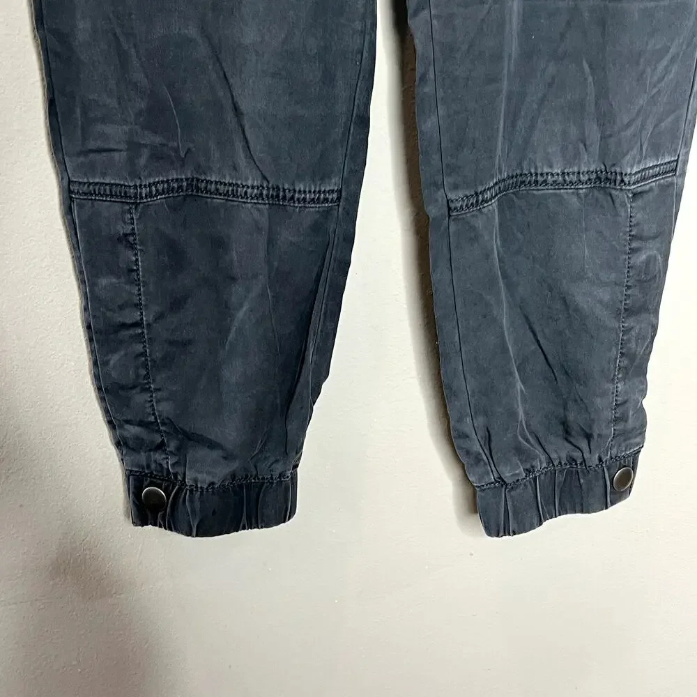 American‎ Eagle Outfitters Grey Elastic Waist Snap Hem Jogger Pants Size Small